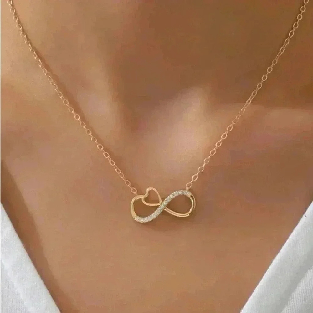 ⚠️Clearance Heart And Infinity Pendant Necklace Gold